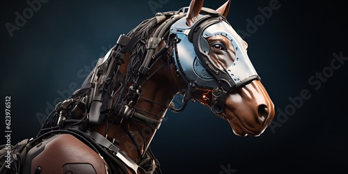 Realistic Cyborg Horse: Futuristic Fusion of Technology and Nature
