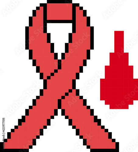 Wallpaper Mural Blood drop icon cartoon in pixel style. Torontodigital.ca