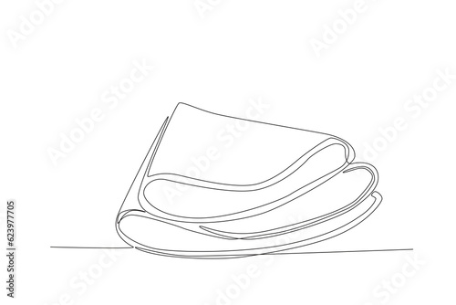 Vector continuous line drawing of hand pizza vector illustration junk food single line hand drawn minimalism style 