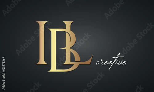 luxury letters IBL golden logo icon premium monogram, creative royal logo design	 photo