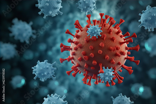 A digital illustration of a white blood cell attacking an invading pathogen