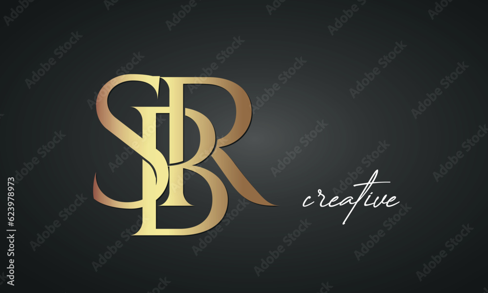 luxury letters SBR golden logo icon premium monogram, creative royal ...