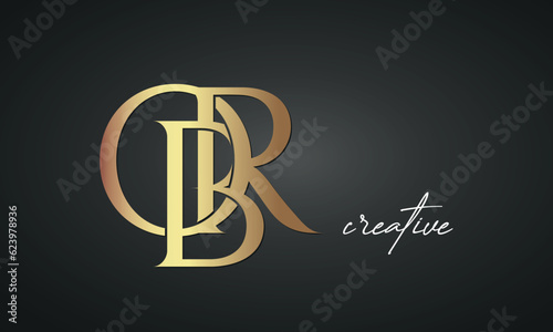 luxury letters OBR golden logo icon premium monogram, creative royal logo design	