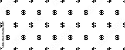black white dollar sign seamless pattern