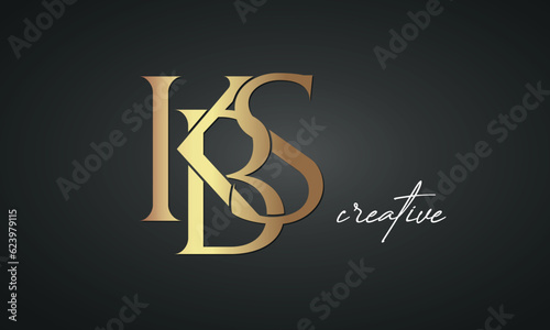 luxury letters KBS golden logo icon premium monogram, creative royal logo design	