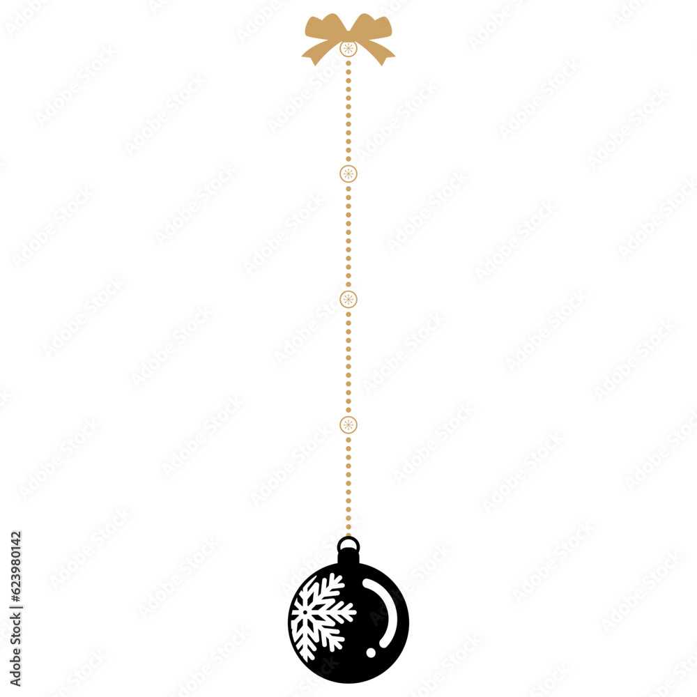 Gold Hanging Christmas Decoration Icon Gold Hanging Christmas Decoration Icon
