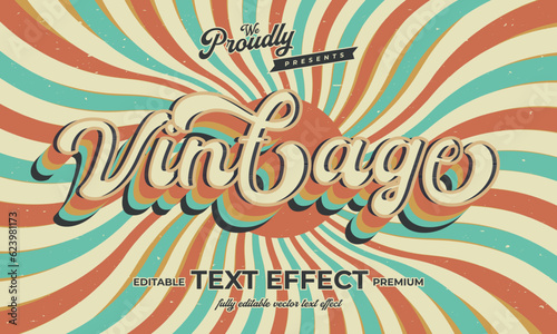 vintage retro editable text effect alphabet font typography typeface