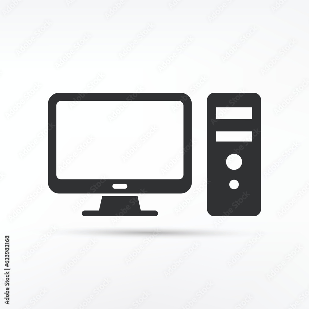 Computer desktop vector icon, pc symbol Computer desktop vector icon, pc symbol
