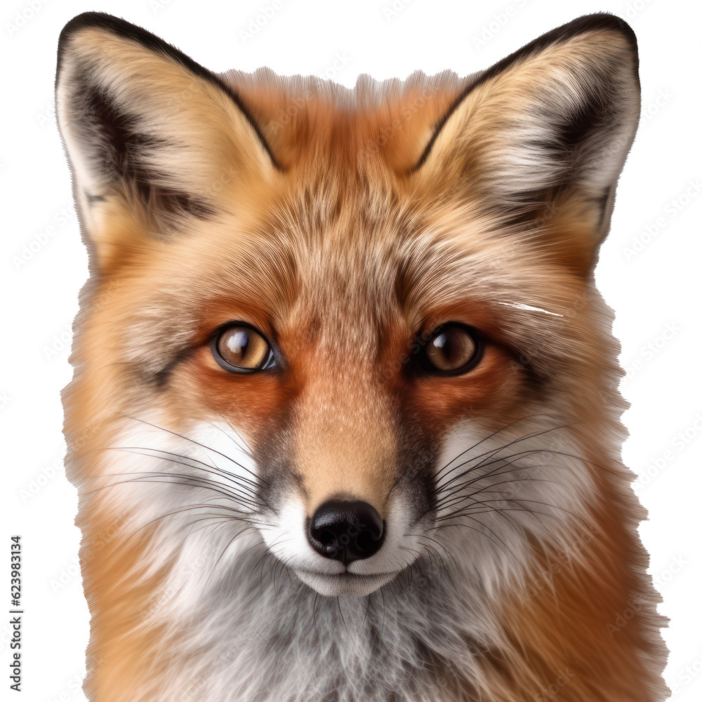 Fototapeta premium red fox isolated on white , Generative AI 