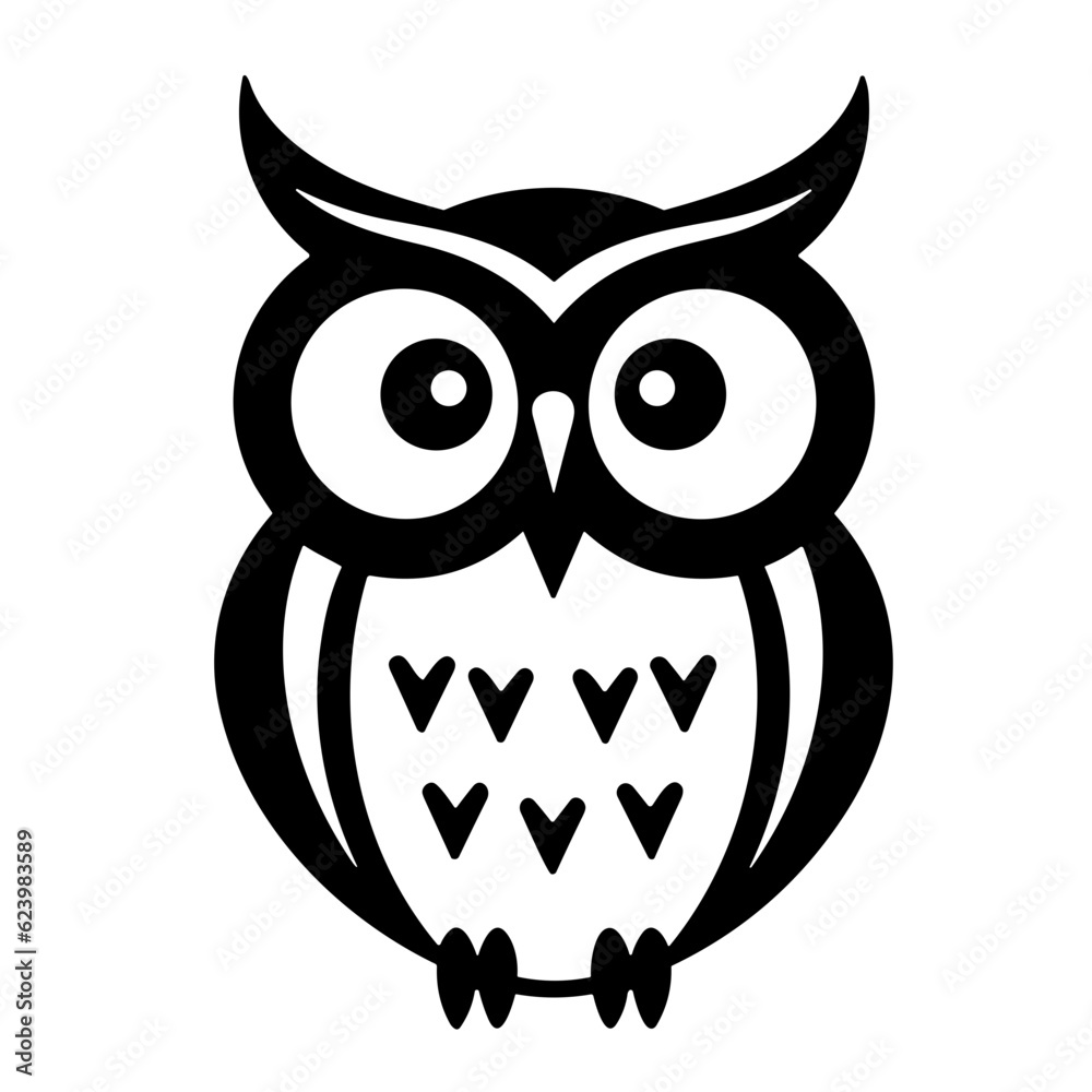 Fototapeta premium black owl icon vector