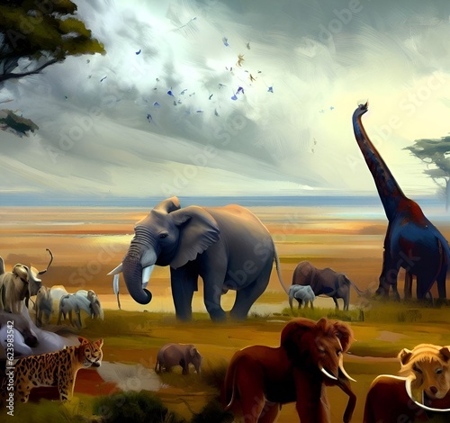 elephants in continent