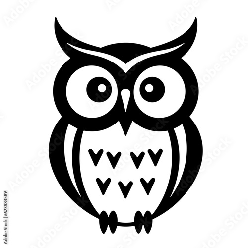 black owl icon vector 