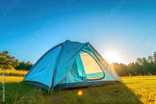 Camping Tent under Clear Blue Skies