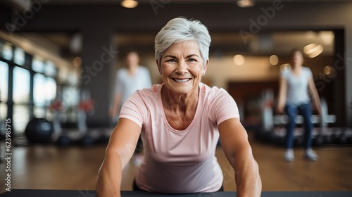 person working out. senior woman exercise generative ai.  © banthita166