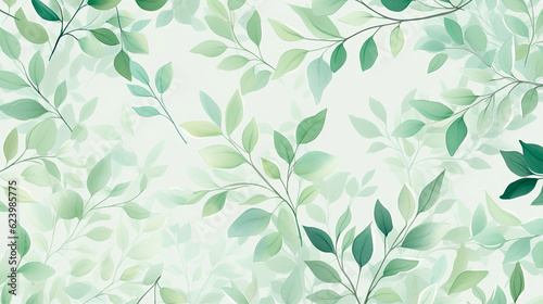 Seamless pattern with green leaves. Vector illustration for your design.AI Generated