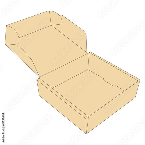 mock up paper box. open and closed mockup