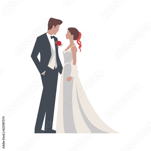bride and groom on wedding day