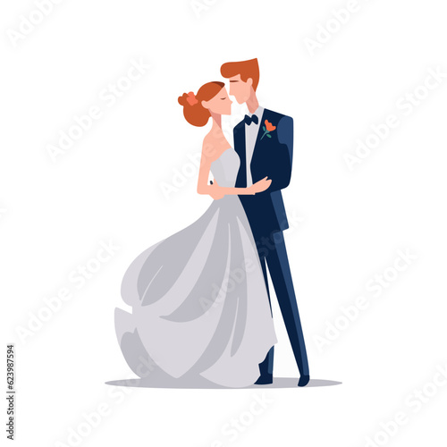 bride and groom, wedding vector