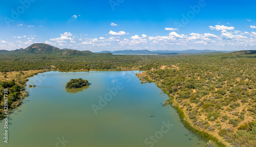 Notwane river and dam in Botswana