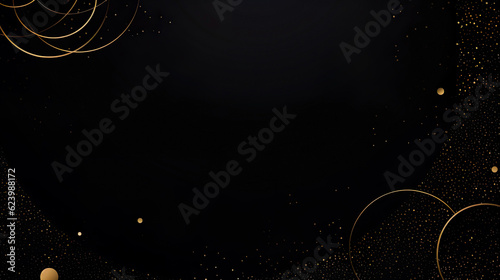 黒背景に金色の和風模様の背景　Generative AI