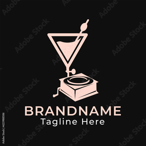 cocktail Lounge Music logo icon template element vector