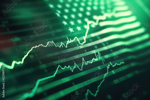 New york stock exchange analysis forex indicator Trading graph chart business growth finance money crisis economy, AI