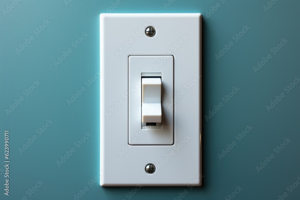 White light switch with button. Generative AI White light switch with button. Generative AI