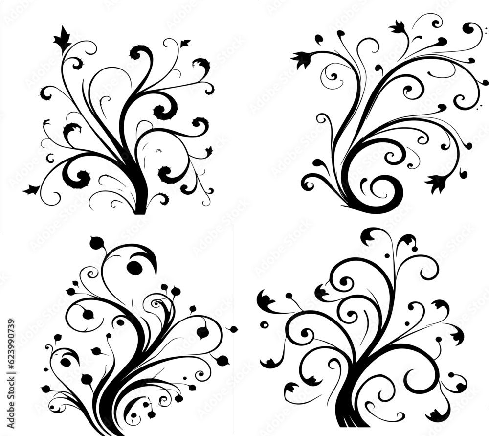 Decor plant vector images Decor plant vector images
