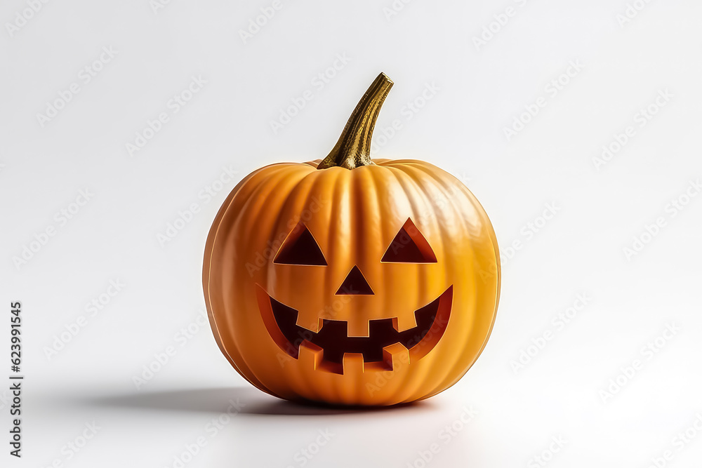 Halloween Pumpkin isolated on white background, AI Halloween Pumpkin isolated on white background, AI