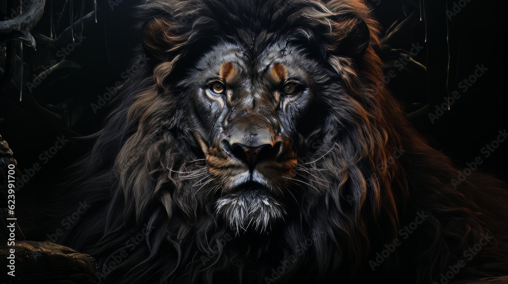 Cinematic image realistic epic lion king made with generative AI Cinematic image realistic epic lion king made with generative AI