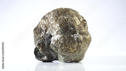 Real silver and golden Metal Mineral from Metal rich Sediments isolated on white Background