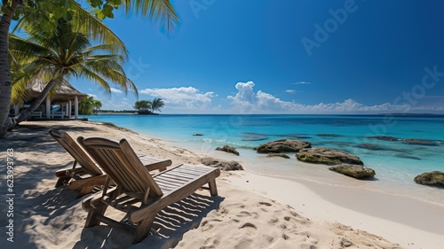 Dream holidays in a tropical beach paradise  generative ai