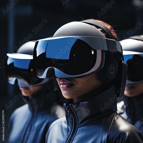 Futuristic women in black s...