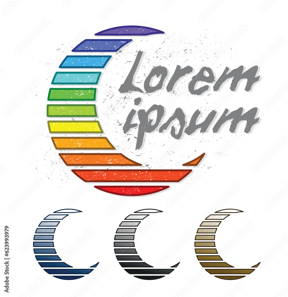 Fototapeta premium The stylized color rainbow moon symbol. 