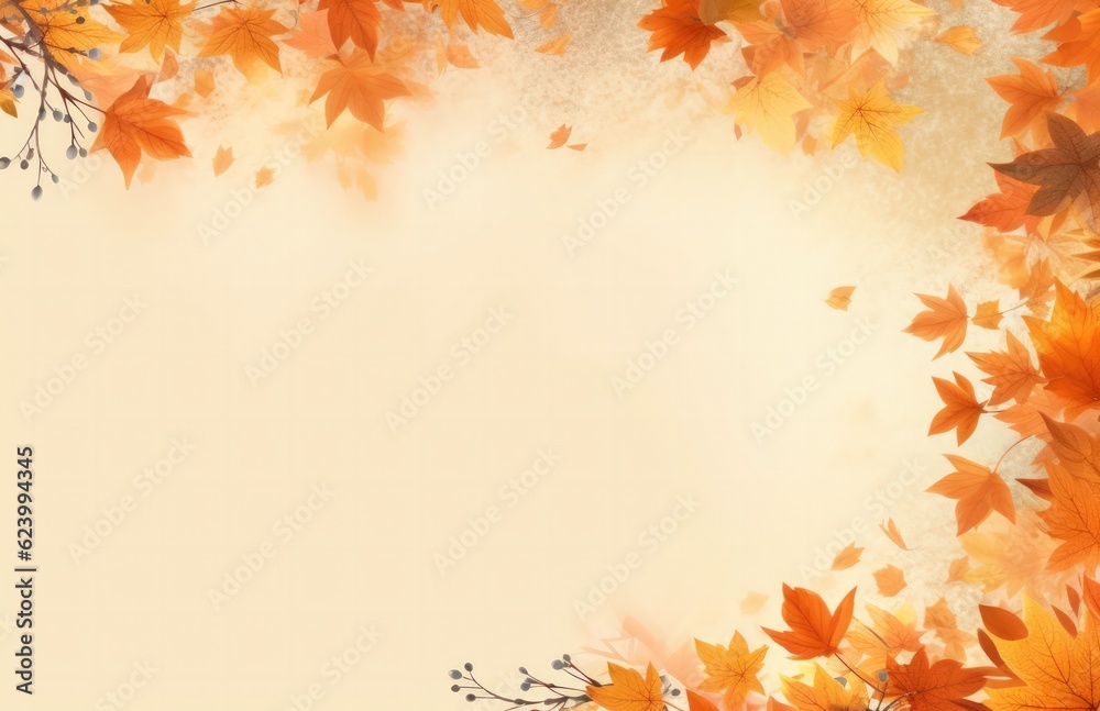 Autumn maple red, orange, yellow, brown foliage frame, Generative AI Autumn maple red, orange, yellow, brown foliage frame, Generative AI