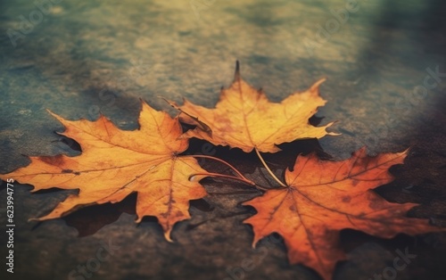Autumn maple leaves background texture for web banner, decoration, Generative AI