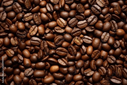 Roasted coffee beans background, Generative AI