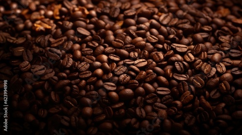 Roasted coffee beans background  Generative AI
