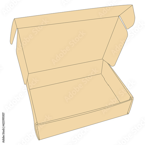 mock up paper box. open and closed mockup