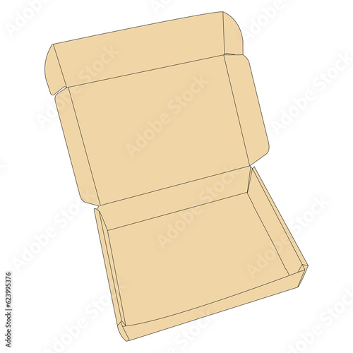 mock up paper box. open and closed mockup