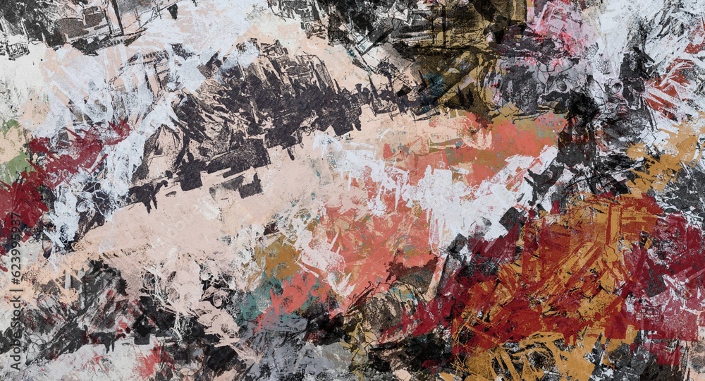 Abstract Grunge Background Graphic Watercolor Stylization on Textured Canvas of Chaetic Strokes of Paint Spots