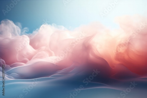 Abstract illustration of room floor stage background with fog, mist , white cloud, Generative AI