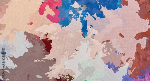 Abstract Grunge Background Graphic Watercolor Stylization on Textured Canvas of Chaetic Strokes of Paint Spots