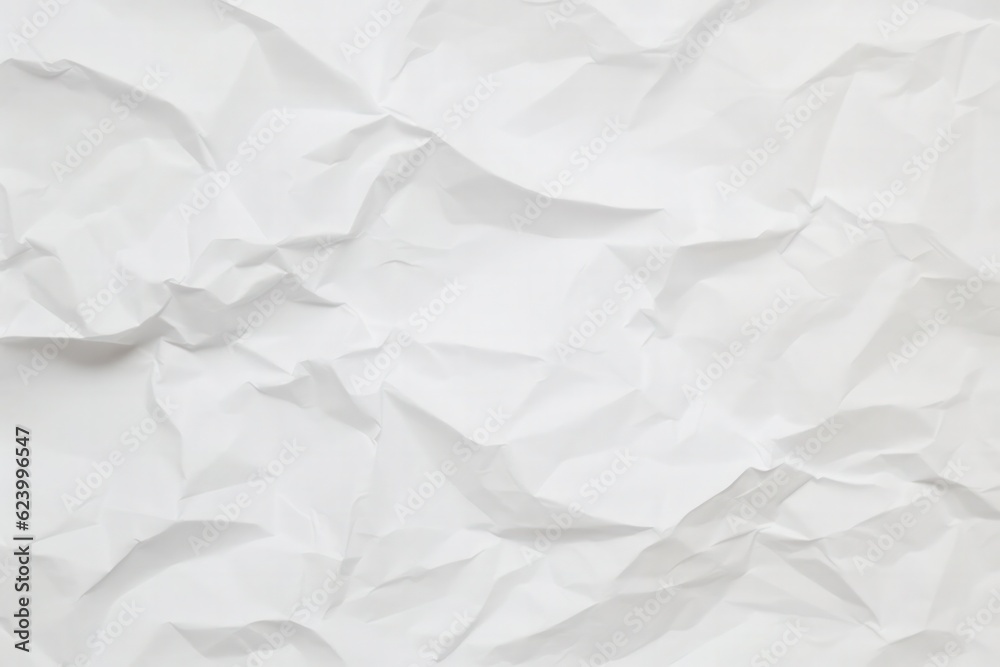 Abstract background of clean white crumpled paper, wrinkled, Generative AI Abstract background of clean white crumpled paper, wrinkled, Generative AI