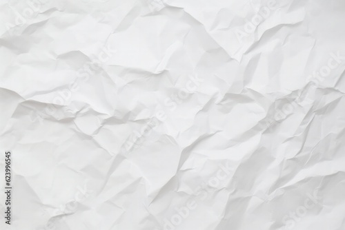 Abstract background of clean white crumpled paper, wrinkled, Generative AI
