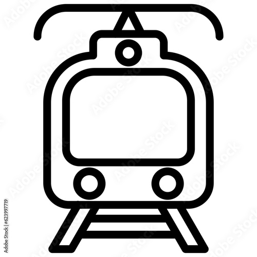 Tram vector icon style
