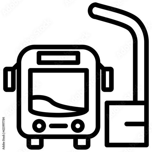 Bus station vector icon style