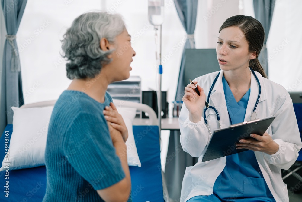 Fototapeta premium Hospital and its specialist doctors take care of patient with expertise, advice, discussion and fostering confidence.