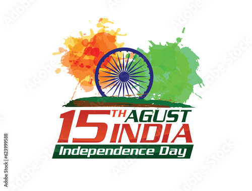 vector festive illustration of independence day in India celebration on August 15. vector design elements of the national day. holiday graphic icons. National day