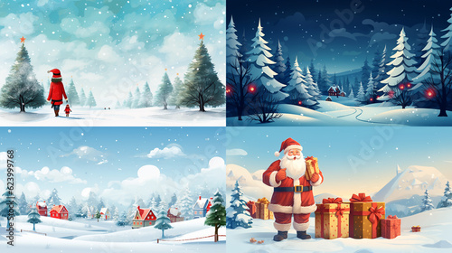 santa claus and christmas tree